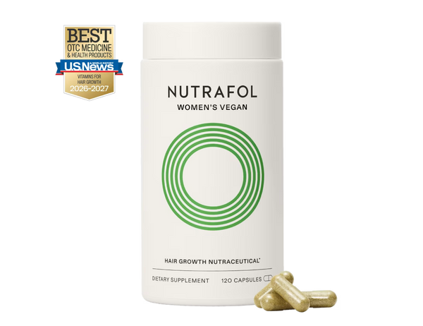 Nutrafol Women’s Vegan | Designed for women 18-44 with plant-based diets experiencing hair thinning.